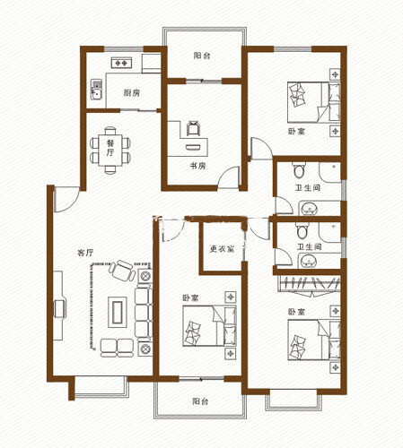 四室两厅家居设计图