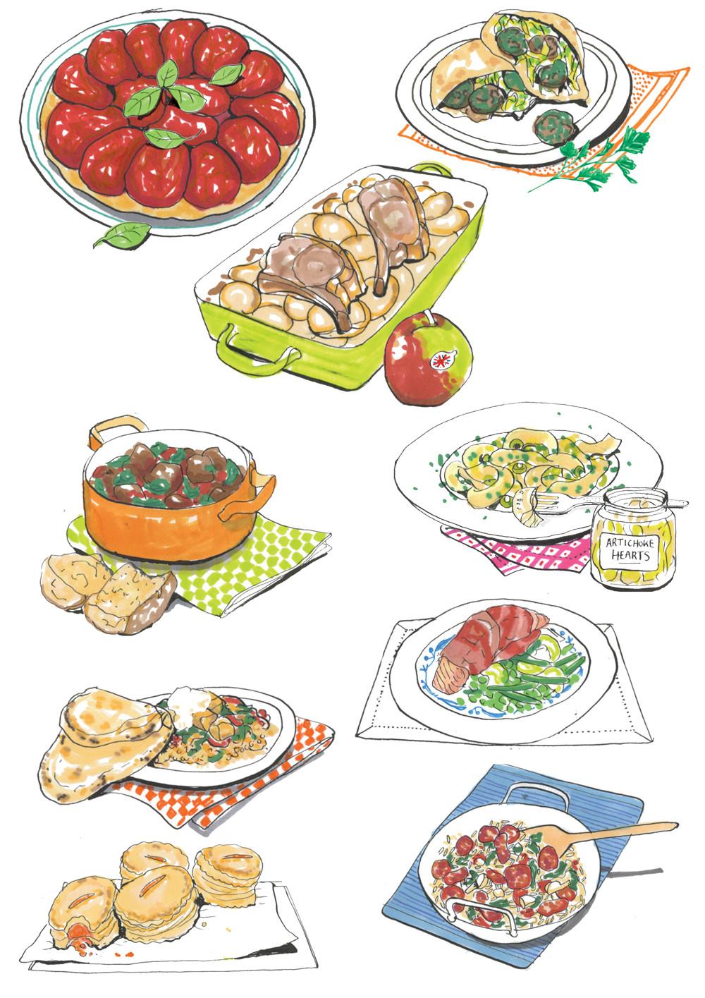 (漫画美食 手帐插画)