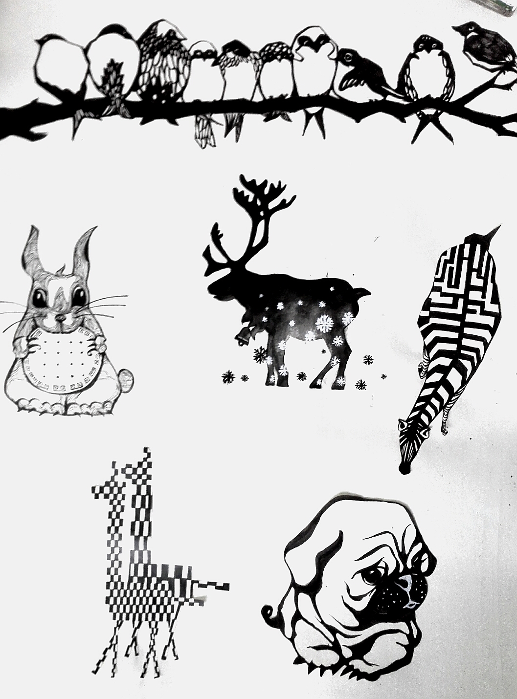 动物变形图案设计作业图片