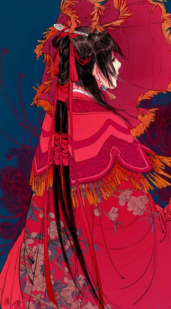 古风美人·插画~手绘~高清壁纸·女子美·嫁衣 ★古剑奇谭晴雪