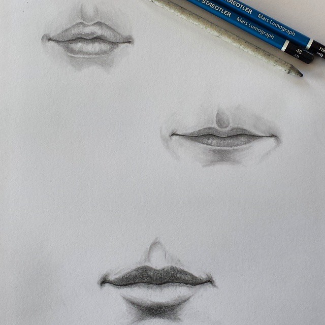 绘画_设计_艺术_铅笔_手绘_嘴唇_人物_美