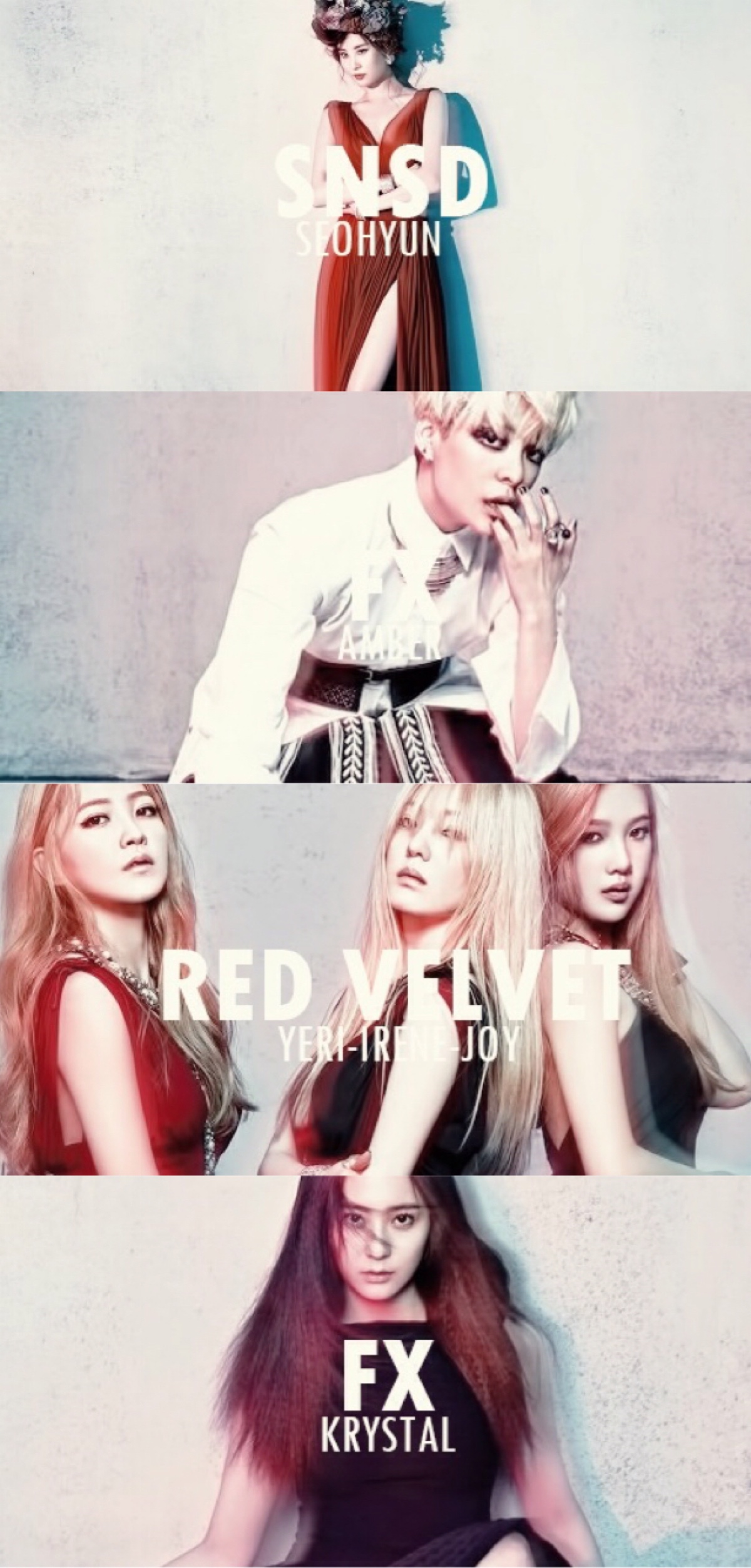 少女时代 徐珠贤 // fx 郑秀晶 krystal 刘逸云 amber // red velvet
