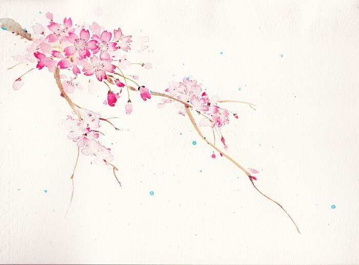 鸡鸣寺樱花手绘图片