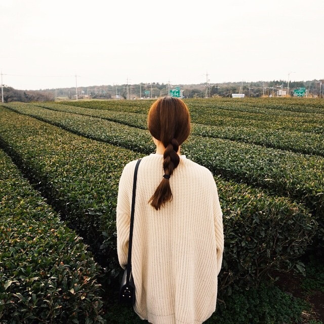 森系女孩背影图片