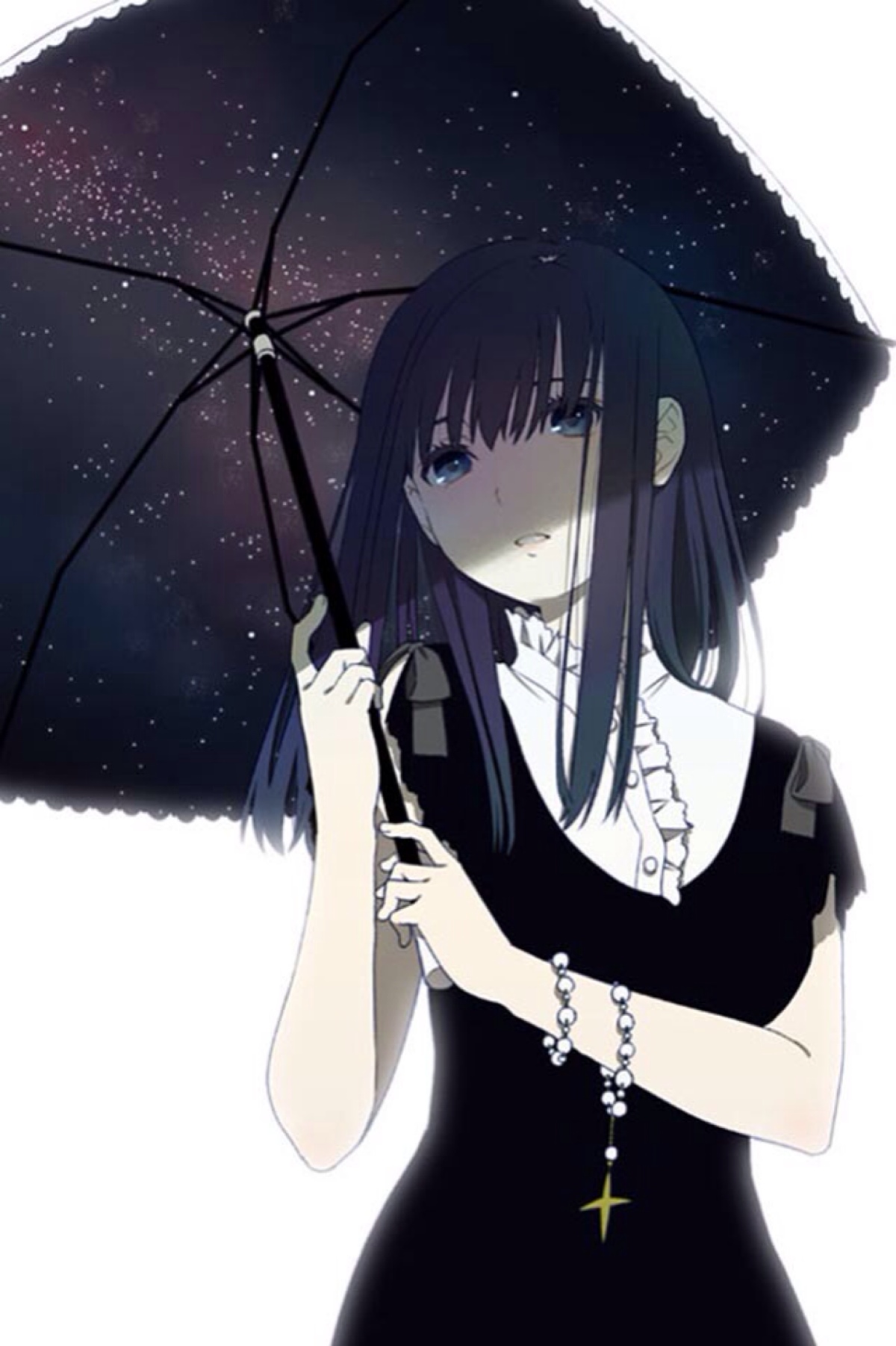星空 黑长直 少女 头像 壁纸