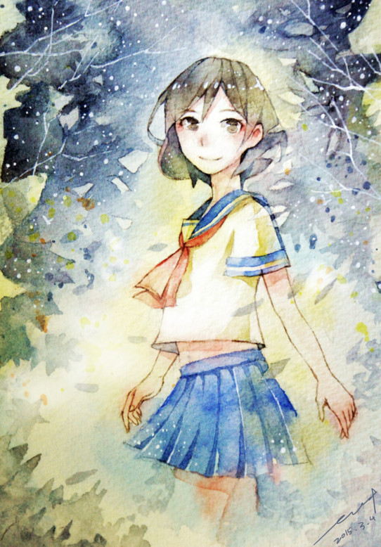 小熊绅士qaq 二次元 动漫 水粉水彩画 手绘