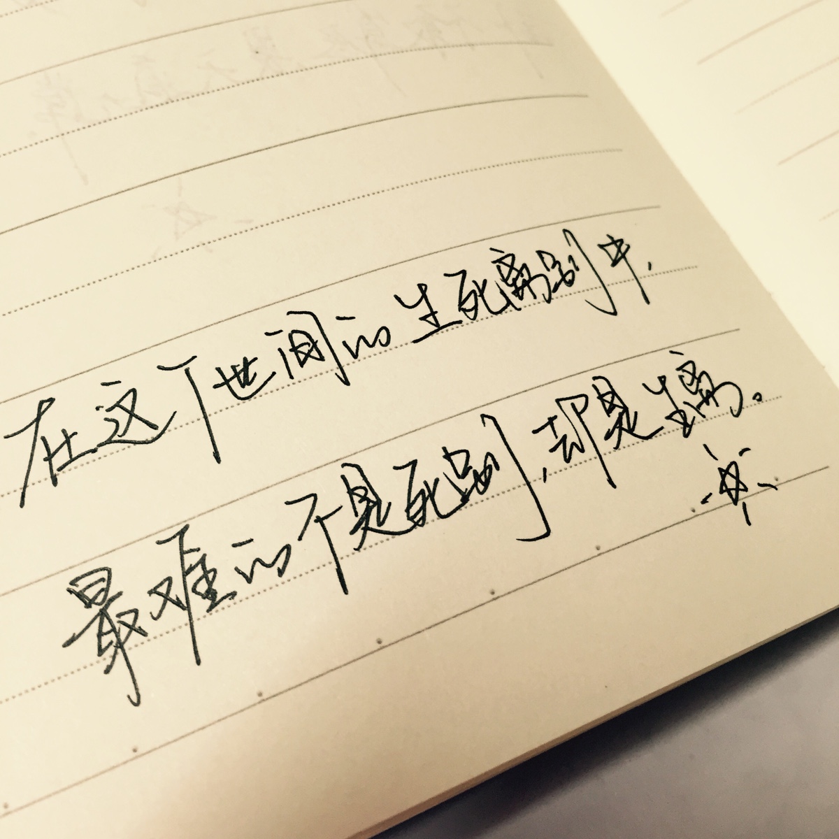 手写句子. 记得要坚强.