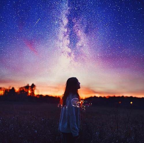 女生 星空
