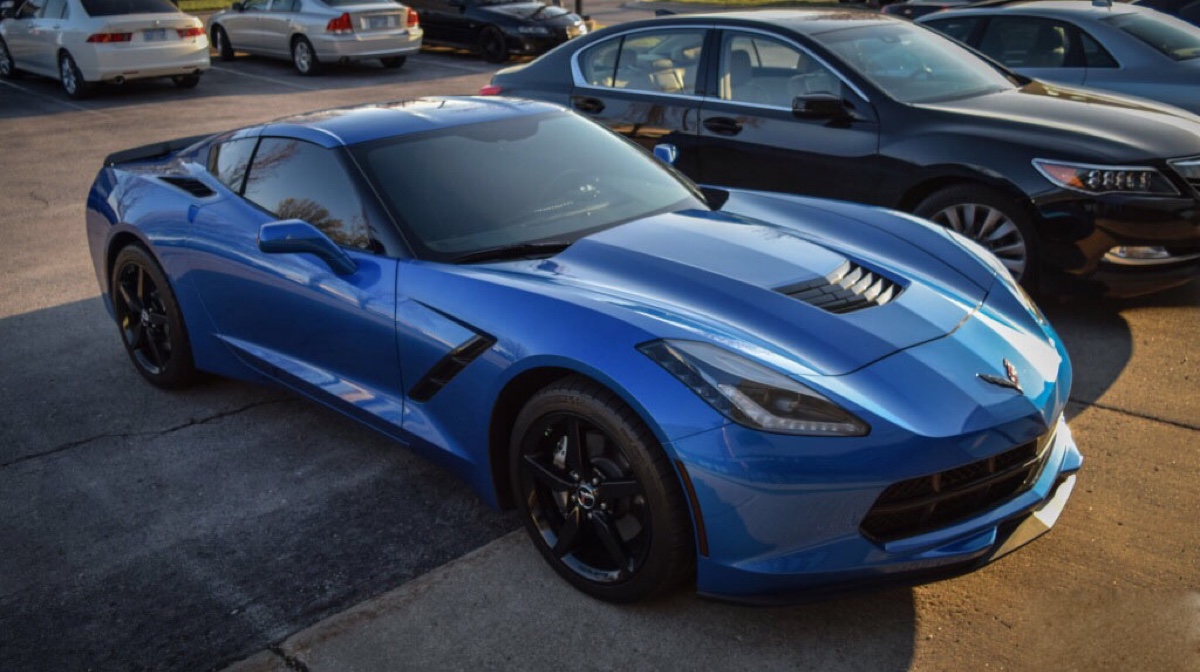 蓝色克尔维特corvette c7 stingray