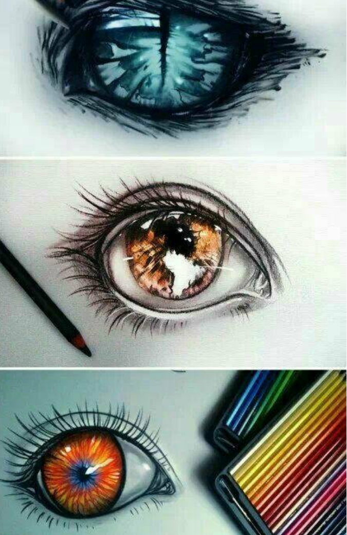 彩铅画眼睛很漂亮图片