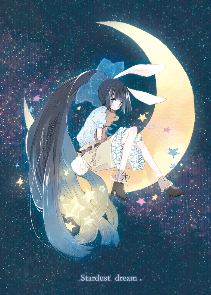 二次元 少女 星空 唯美 萌 天秤的唯美大彩绘