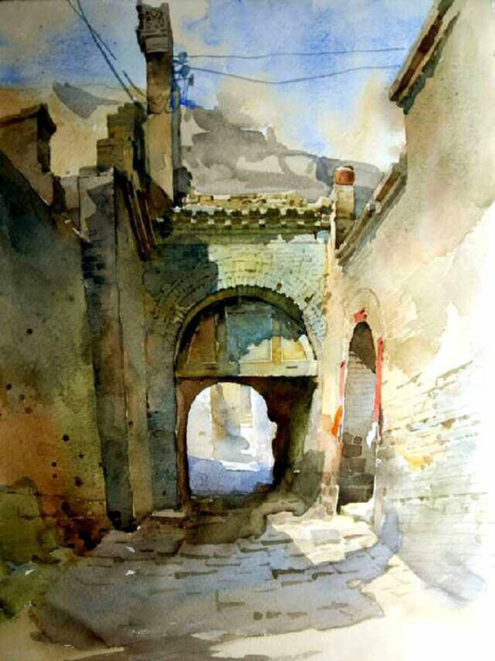 马百齐的建筑水彩画 欣赏
