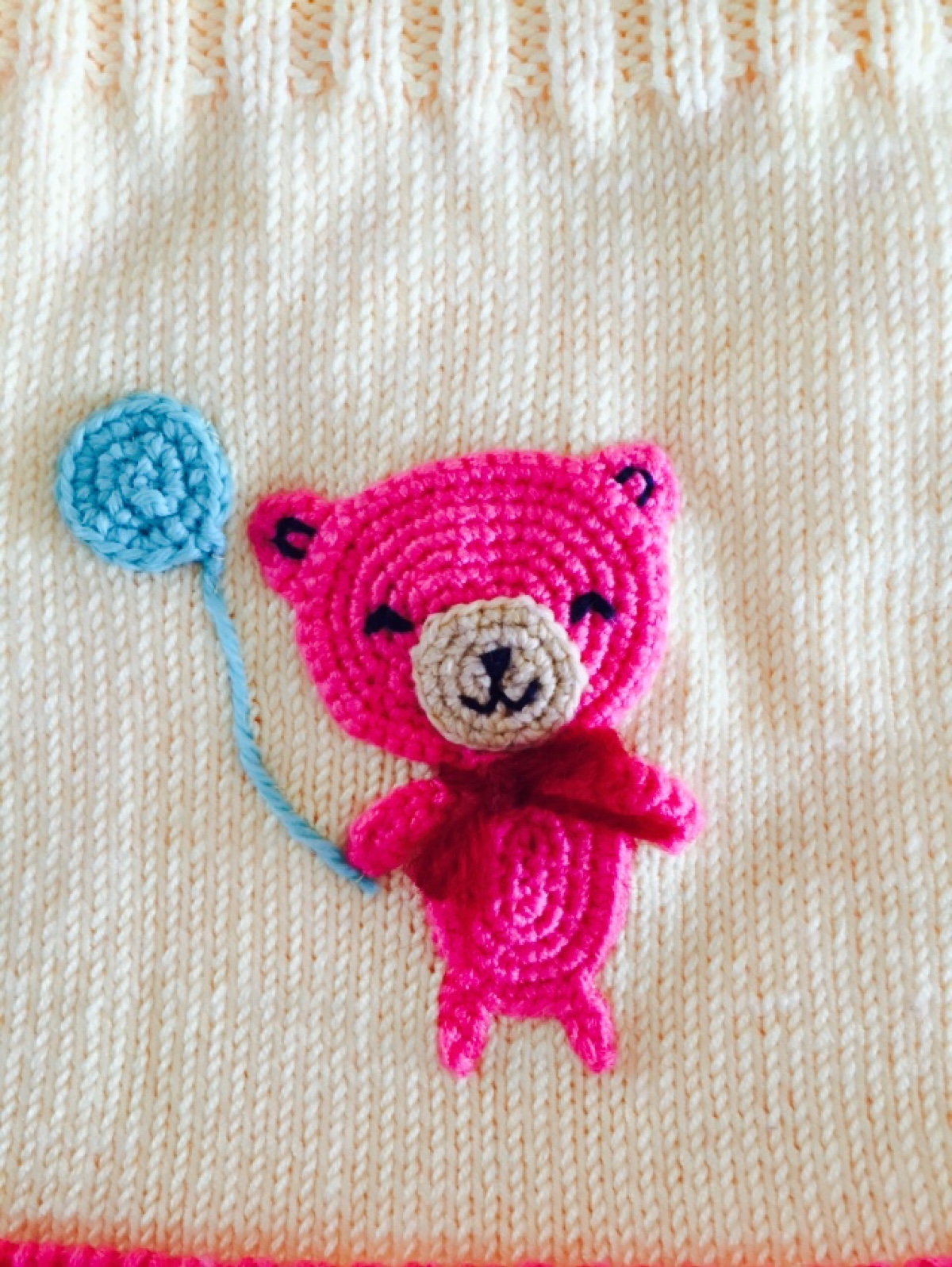 给小侄女做的小熊,编织平面小熊