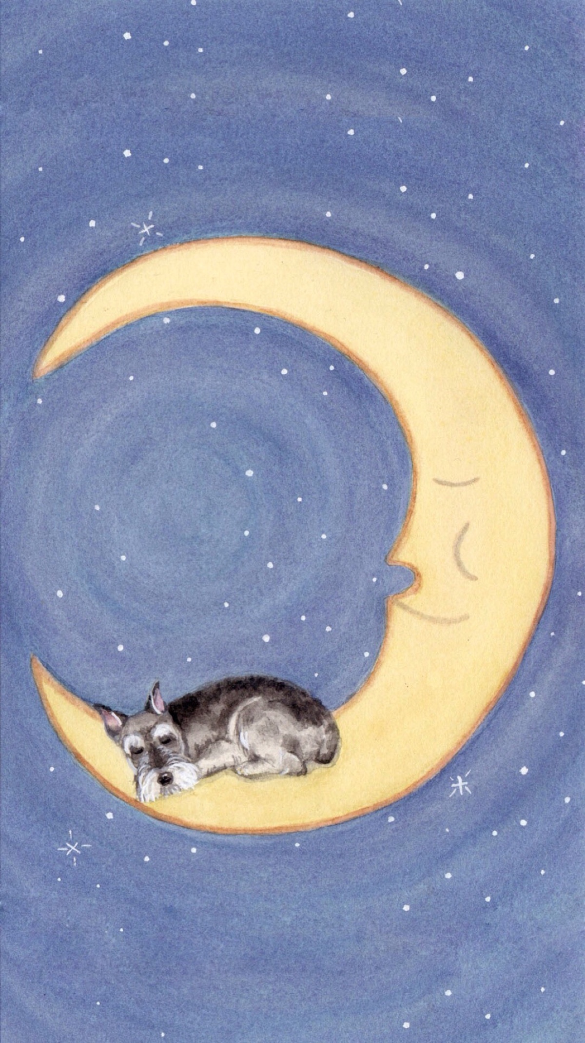 手绘 月亮 小清新 高清壁纸 iphone壁纸 /欣勾勾