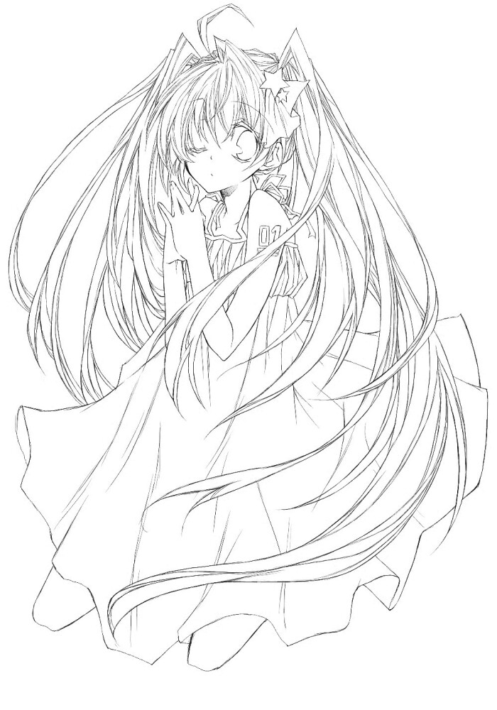 线稿,白描,铅笔画