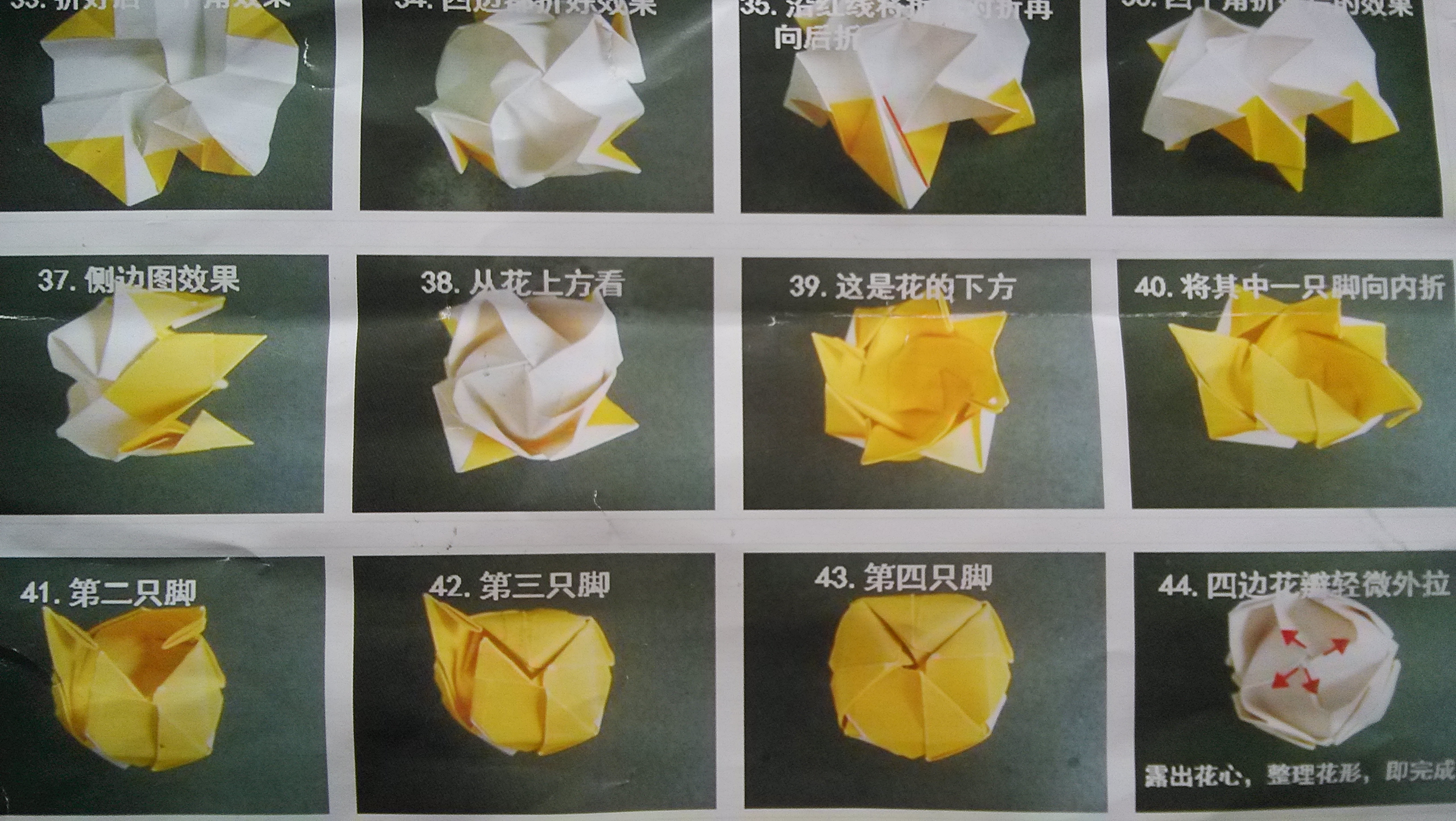 五瓣川崎玫瑰折法图解图片