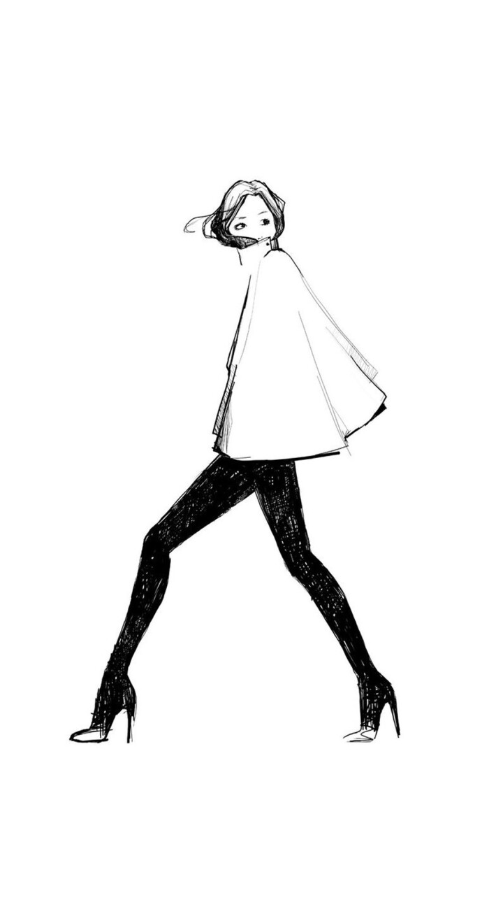 黑白简洁 手机壁纸背景女生男生头像 插图插画绘图 文艺 欧美 大牌