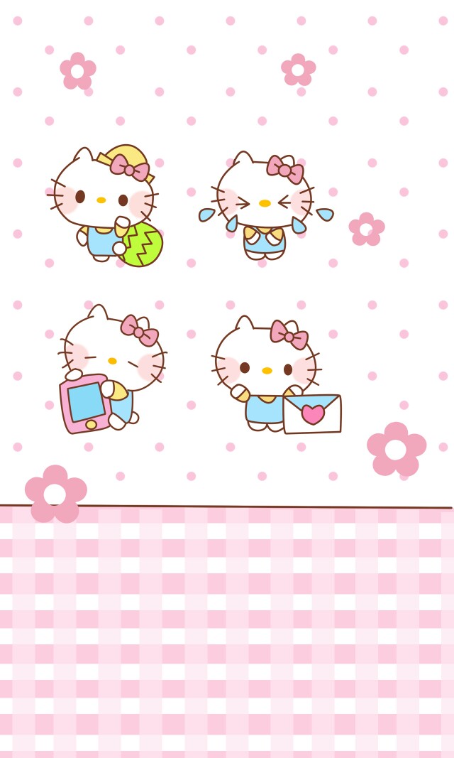 iphone 平铺 壁纸 高清壁纸 plus壁纸 hello kitty萌物 可爱卡通壁纸