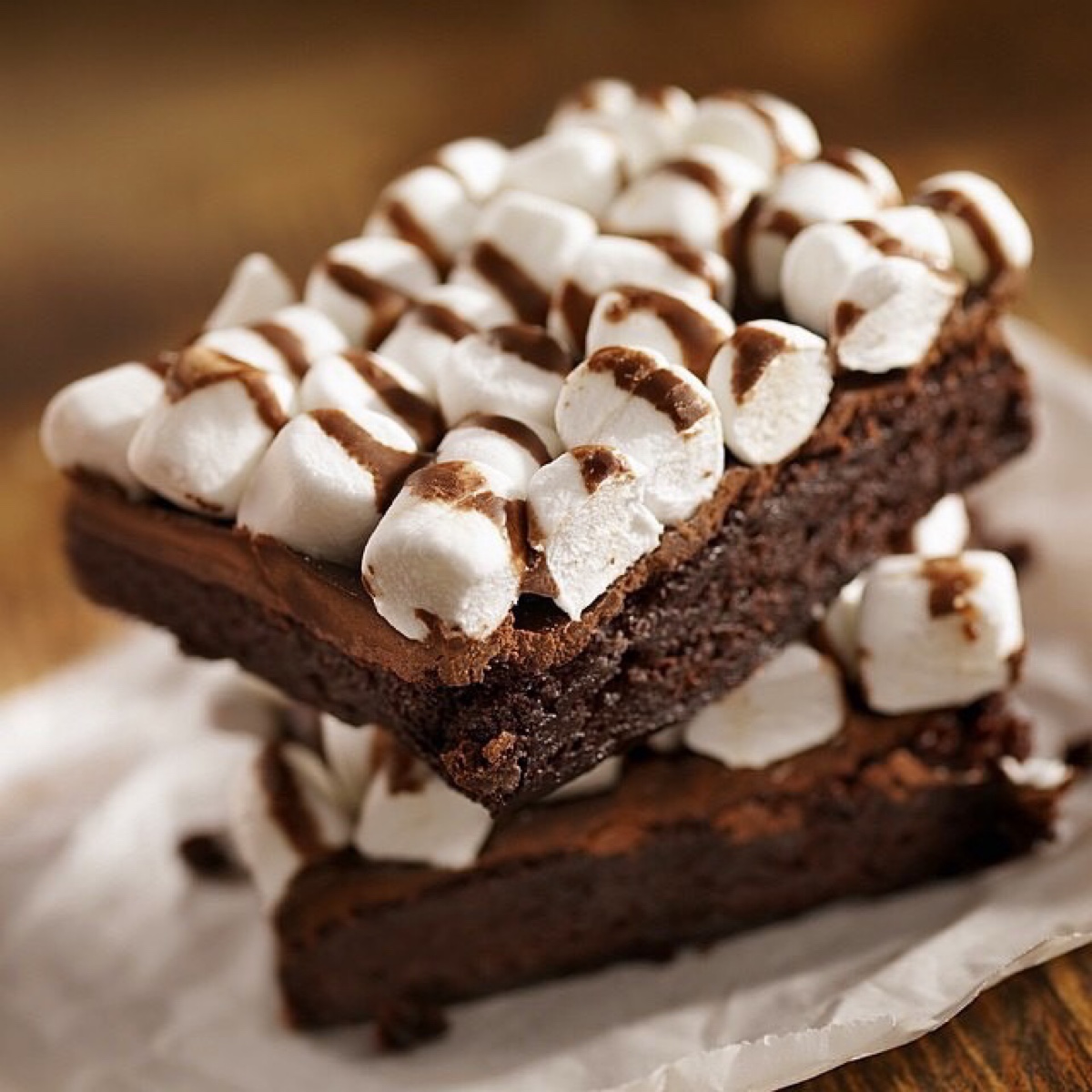 巧克力布朗尼棉花糖蛋糕 美食 甜点