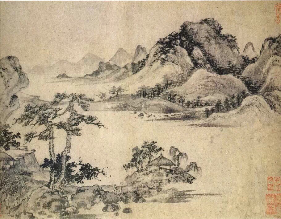 【王蒙《溪山风雨图册》】王蒙(元代1308年—1385年)元代著名画家.