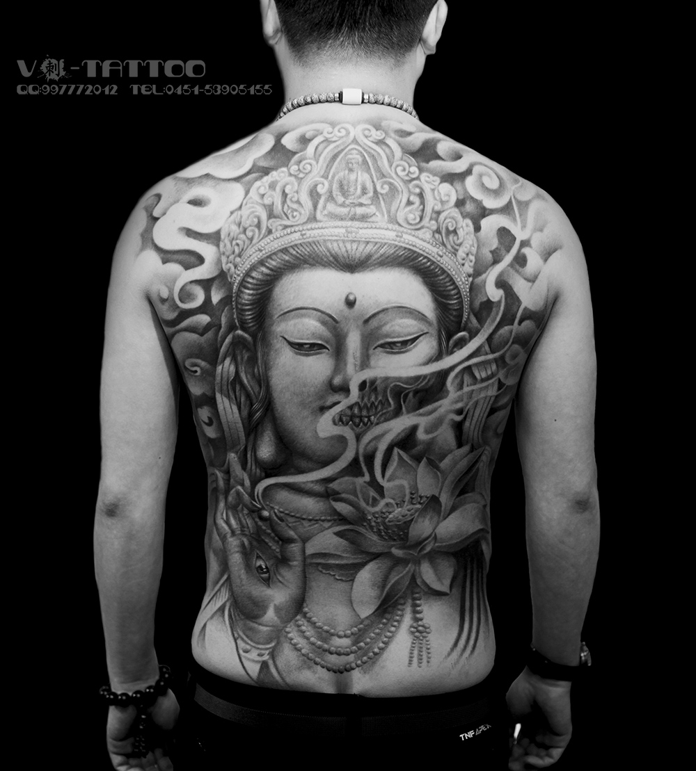 哈尔滨v刺 tattoo首席纹身师 阿v作品 佛纹身 满背纹身 满背佛纹身