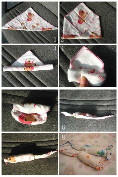 手帕折老鼠的步骤图图片
