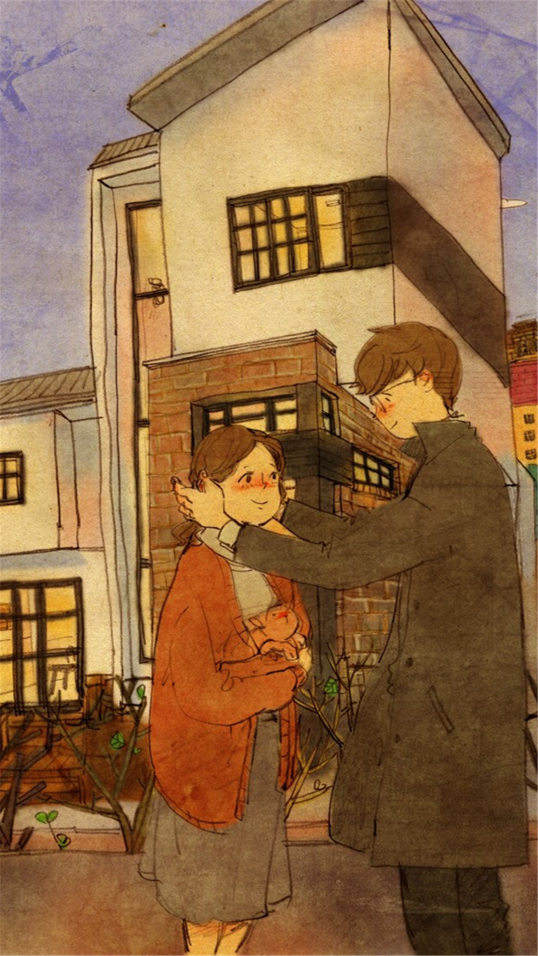 韩国插画师puuung的暖心爱情故事插画 壁纸 (ive been waiting for