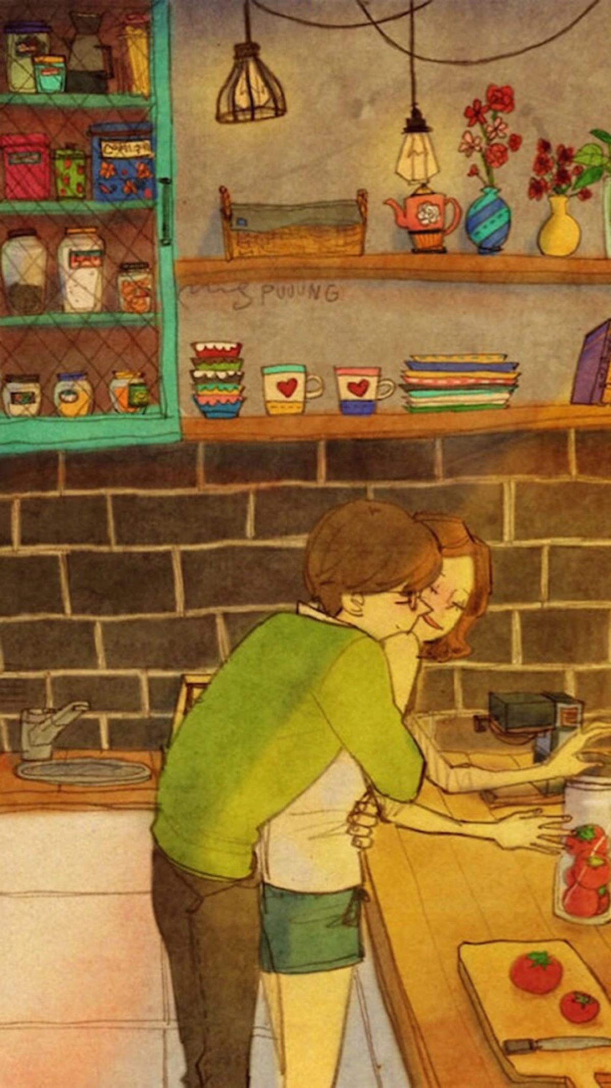 暖心爱情故事手绘