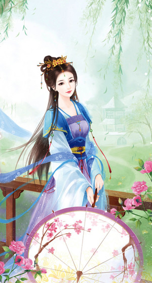 古装撑伞美女呦·