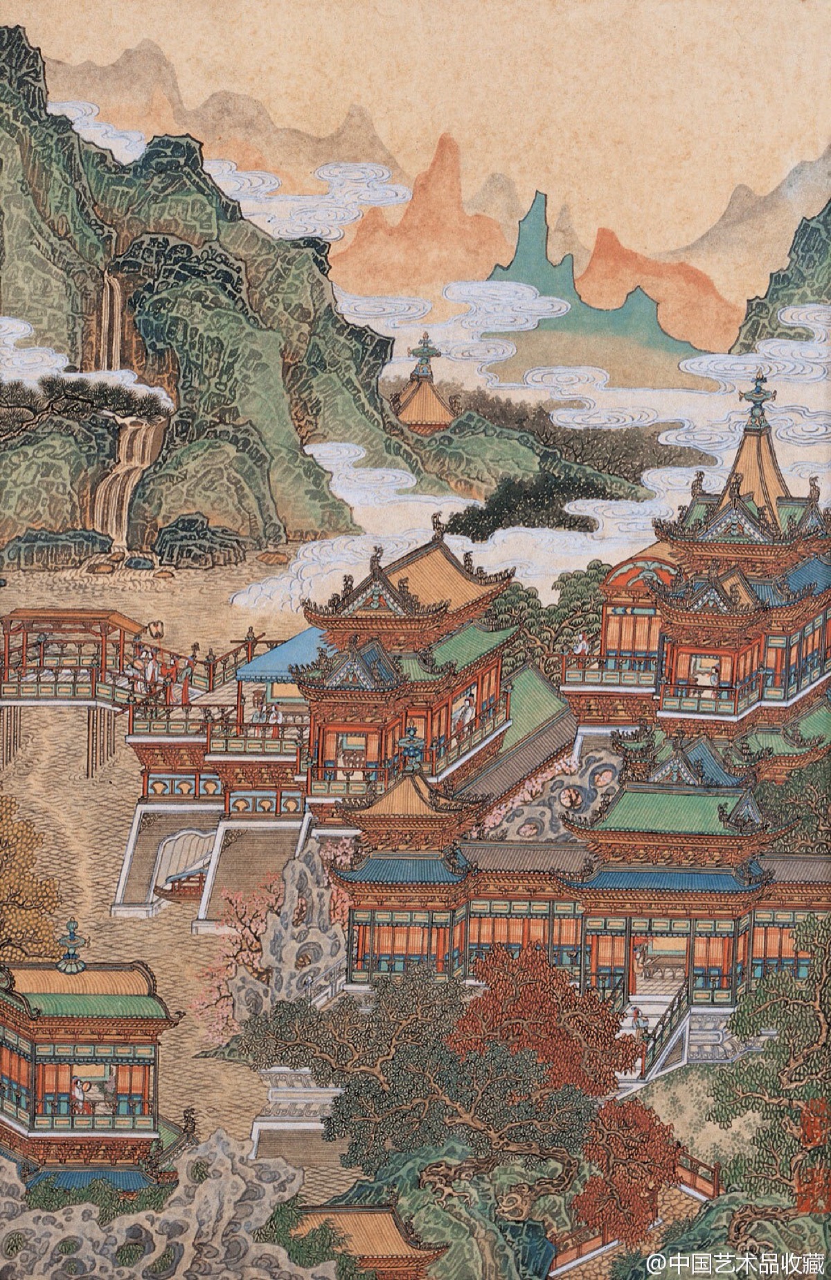 黄秋园 《仙山楼阁》  黄秋园擅长界画