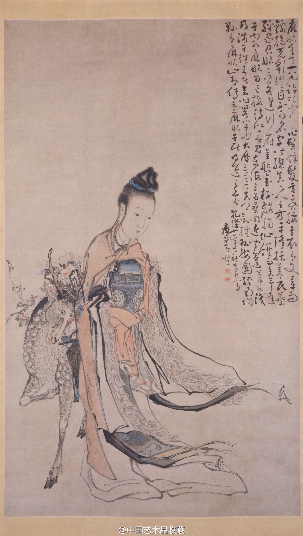 【清 黄慎 《麻姑仙像》 】轴,纸本设色,176×1053cm,北京故宫藏