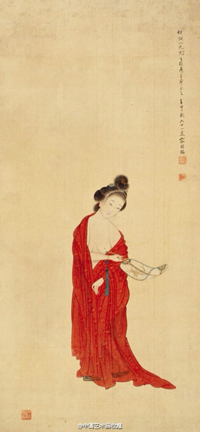 容祖椿《仕女图】容祖椿(1872—1944,字仲生,号自庵,晚号圆叟