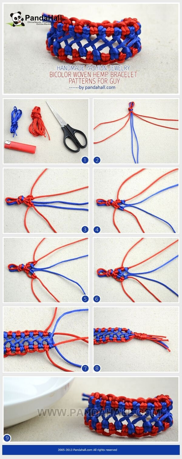 两根线编织手链图解图片