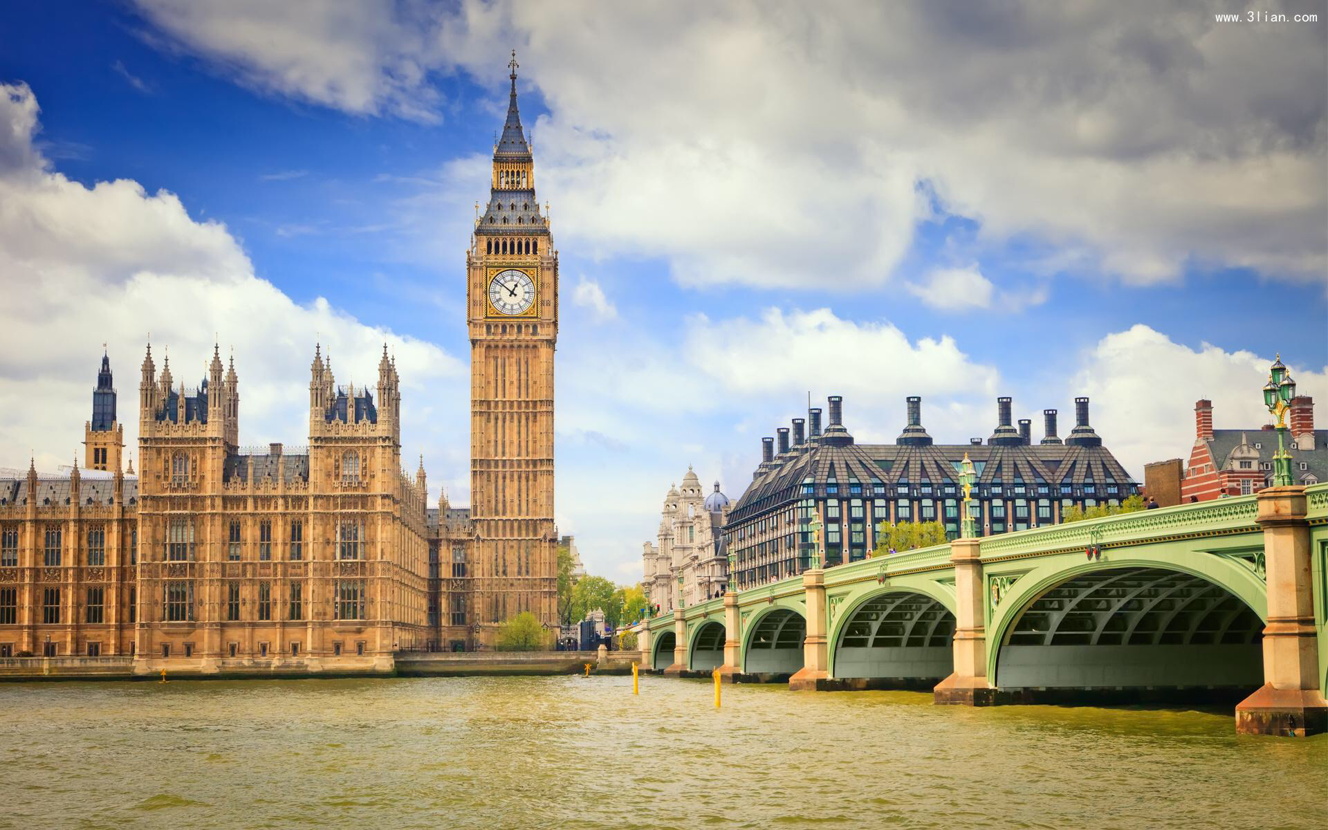 英国伦敦著名古钟或称大本钟(big ben),即威斯敏斯特宫报时钟(坐标:51