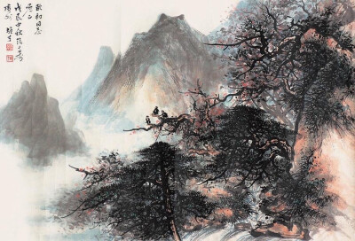 擅长巨幅山水画,精于花鸟草虫,画作气势浑厚,自具风貌,被评论界称为"