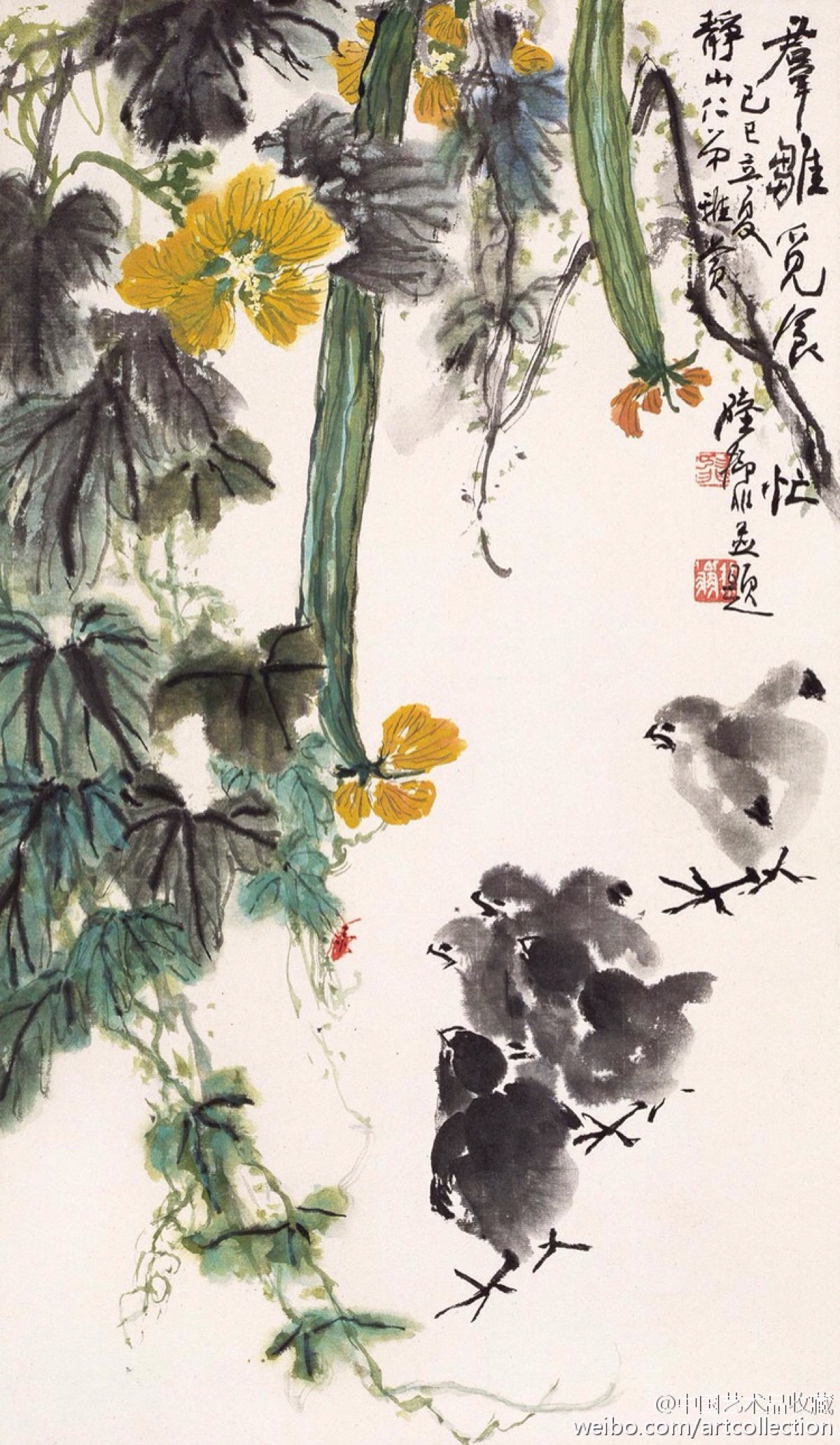 【 陆抑非 《花鸟图》 】陆先生的画,清绝秀巧,生意盎然,他是下笔成珍