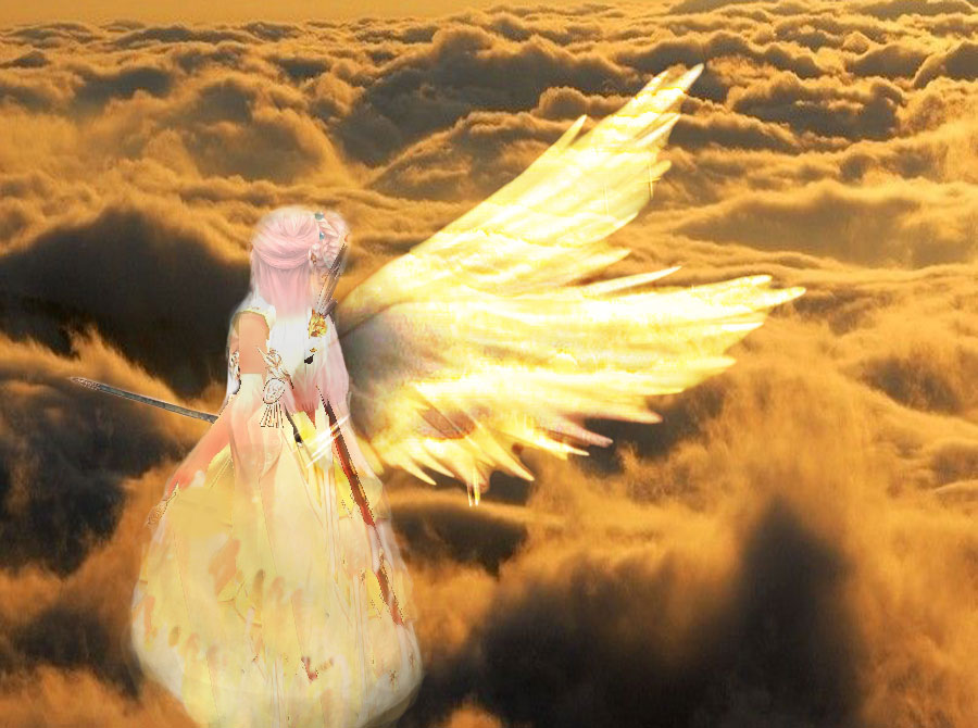 在慢慢云海中张开翅膀,我的叽萝就是这么天使