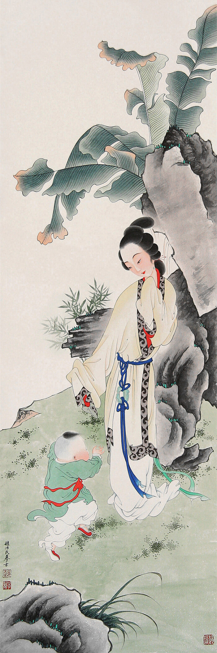赵治民国画工笔人物.