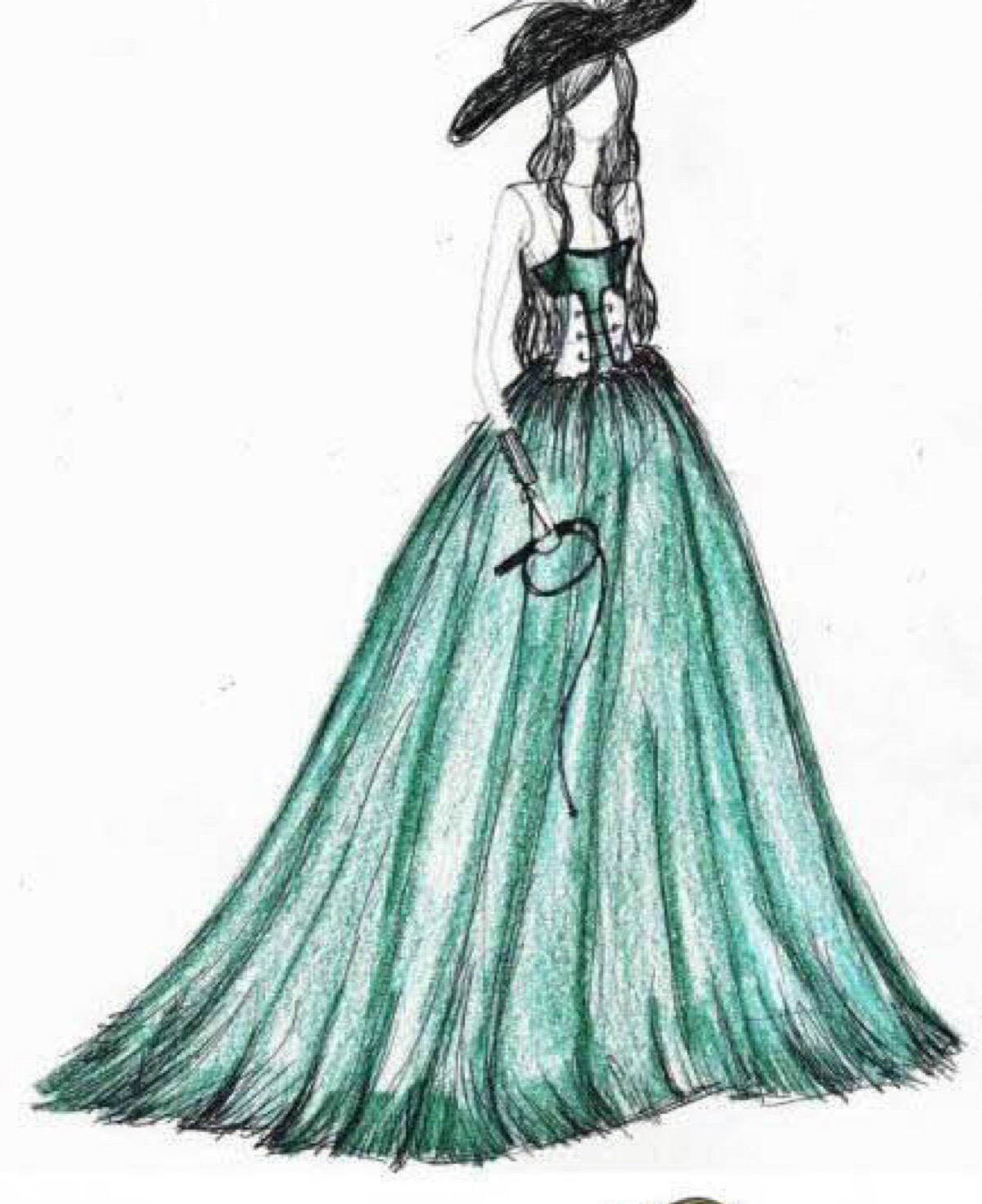 设计稿 线条的魅力 婚纱礼服 铅笔画 彩铅图片