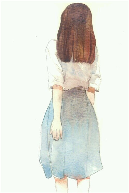 sa家 壁纸 素材 插画 少女 背影 简单 治愈