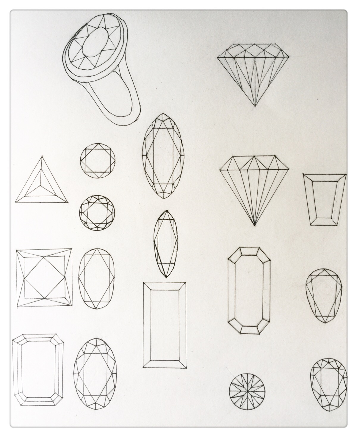 立体钻石画法 简单图片