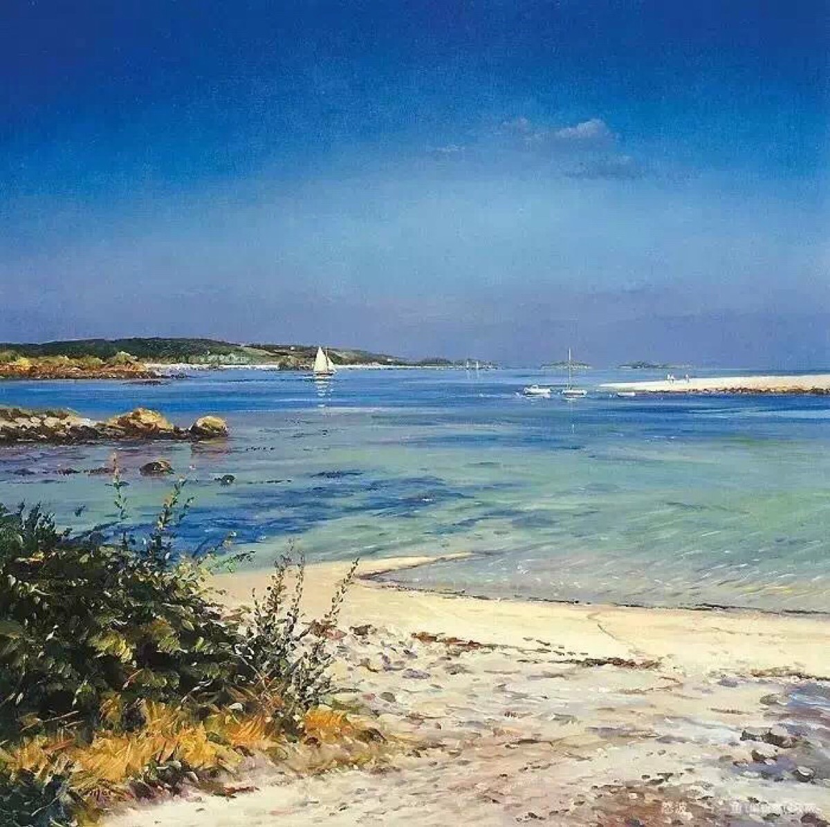 英国艺术家泰德 ted dyer海边油画风景欣赏图片