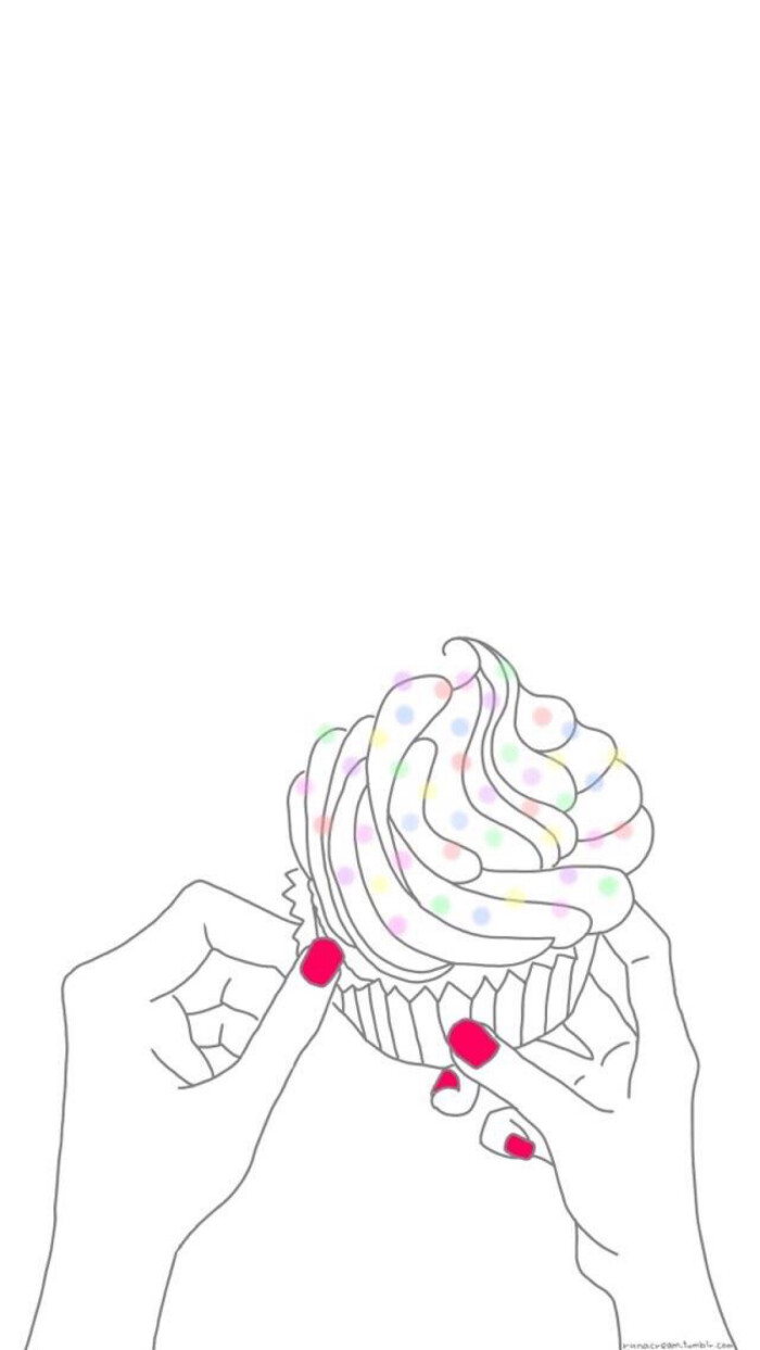 冰淇淋 少女心 清新 清爽 简洁 手绘 平铺 壁纸