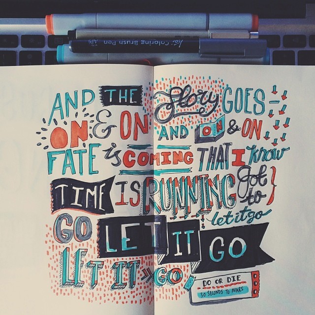 let it go图片and图片文字let it go什么意思moleskine手绘图好看的