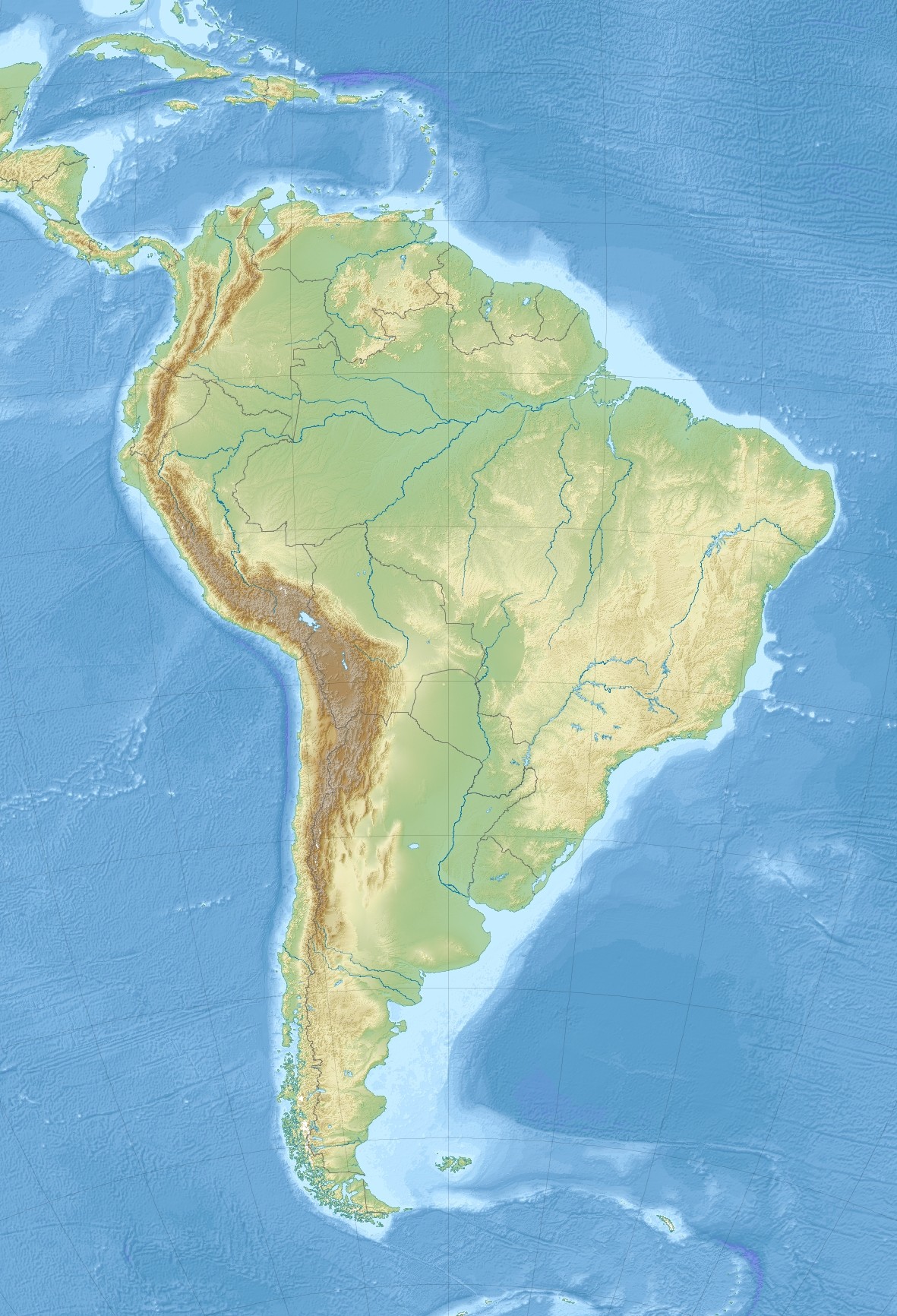 71mb) 南美洲的河流几乎全部流入北,东,南方向的加勒比海和大西洋图片