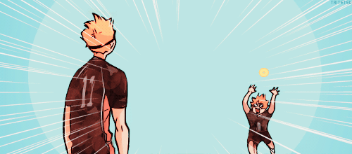 tsukki going a high-five from hinata
