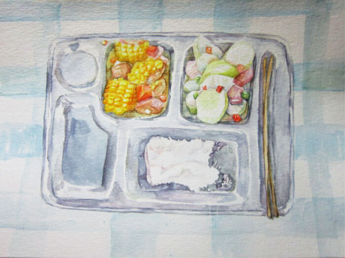 还是很怀念食堂的饭菜,湖南菜真的是美味~ 没有图了仅有了当时的小画