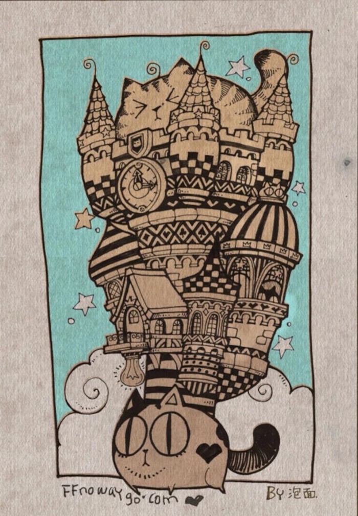 黑白画 手绘 禅绕画