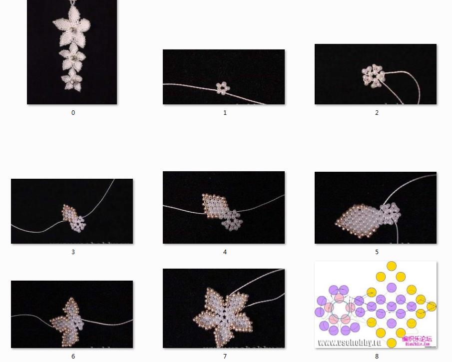 米珠串珠教程图解花朵图片