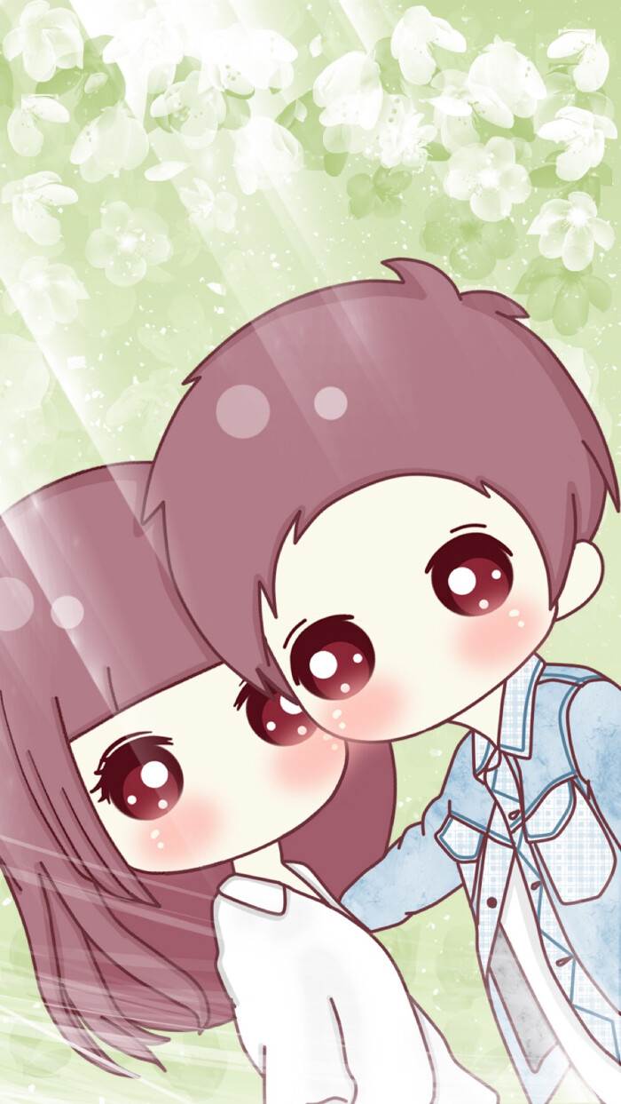 栀子花开# #情侣# 小琢,卡通,壁纸,头像,手绘,q版,插画,原创,唯美